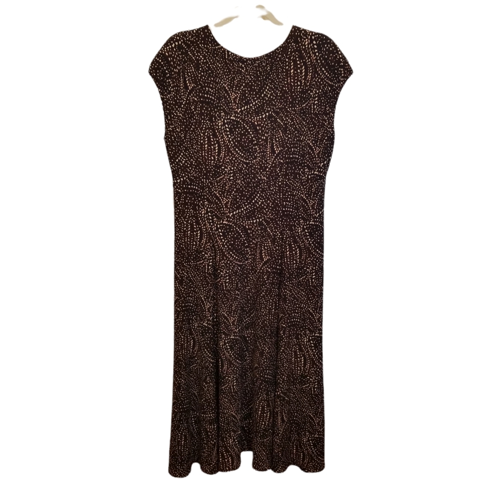 Jones New York dark brown and cream print dress - Picture 2 of 6